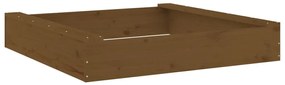 vidaXL Αμμοδόχος με Καθίσματα Καφέ Μελί Τετράγωνη Μασίφ Ξύλο Πεύκου
