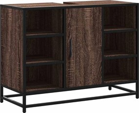 vidaXL Ντουλάπι Μπάνιου Νιπτήρα Καφέ Δρυς 80 x 33 x 60 εκ. Επεξ. Ξύλο
