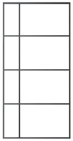 vidaXL Συρόμενη Πόρτα Μαύρη 102,5 x 205 εκ. από Γυαλί ESG / Αλουμίνιο