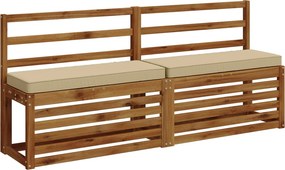vidaXL Μαξιλάρια Πάγκου 2 Τεμαχίων VUGHT 2 pcs 100% Πολυεστέρας Μπεζ