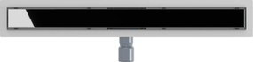 vidaXL Εκροή ντους με γυάλινη επικάλυψη Μαύρο 80 cm
