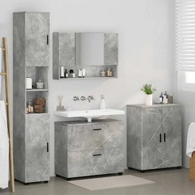 vidaXL Σετ Επίπλων Μπάνιου 4 pcs Γκρι σκυροδέματος 30 x 35 x 192 εκ.