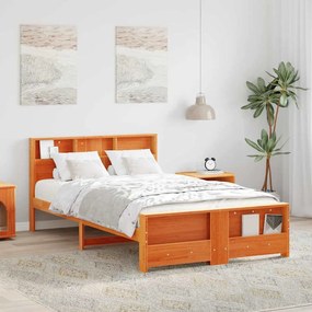 vidaXL Σκελετός Κρεβατιού Καφέ κεριού 140 x 190 cm Μασίφ ξύλο πεύκου