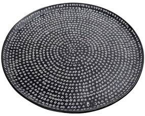 Διακοσμητικός Δίσκος Με Ανάγλυφο LAK523 Φ50x1cm Black-White Espiel Αλουμίνιο