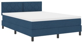 vidaXL Box Spring Κρεβάτι με Στρώμα Μπλε 140x190 εκ. Ύφασμα