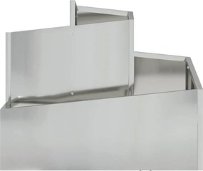 vidaXL Γλάστρα Κήπου Ασημί 60 x 60 x 50 εκ Επικαλυμμένος Χάλυβας