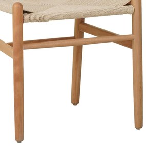 Καρέκλα Wishbone rubberwood-σχοινί σε φυσική απόχρωση 50x51x80εκ 53.5x57x74 εκ.