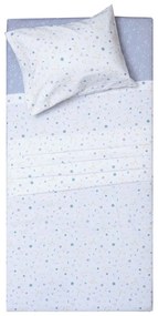 Σεντόνια Βρεφικά 2643 Φανελένια (Σετ 2τμχ) White-Ciel Viopros Crib 80x100cm 100% Cotton Flannel