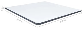 Ανώστρωμα για Κρεβάτι Boxspring 200 x 200 x 5 εκ. - Λευκό