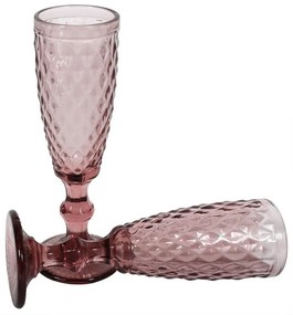 Γυάλινα Ποτήρια Σαμπάνιας Σετ 6 Τμχ Pink 373-91-102 Γυαλί