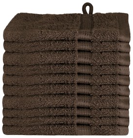 vidaXL Πετσέτες 10 pcs Καστανό 15 x 21 cm Βαμβάκι