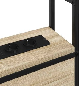 vidaXL Κεφαλάρι Αποθήκης με Σταθμό Φόρτισης με ράφι Sonoma Δρυς