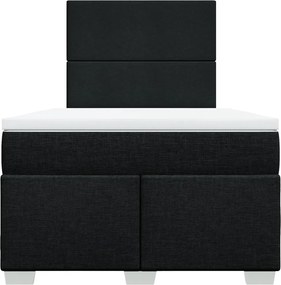 vidaXL Κρεβάτι Boxspring με Στρώμα Μαύρο 120x200 εκ. Υφασμάτινο