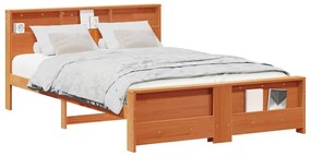 vidaXL Σκελετός Κρεβατιού Καφέ κεριού 150 x 200 cm Μασίφ ξύλο πεύκου