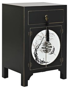 Κομοδίνο DKD Home Decor Λευκό Μαύρο Χρυσό Έλατο Ξύλο MDF 45 x 36 x 66 cm