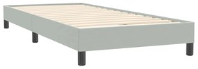 Box Spring κρεβάτι με στρώμα ανοιχτό γκρι 90x220 εκ. Βελούδινο - Γκρι