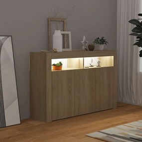 vidaXL Μπουφές με LED Sonoma Δρυς 115,5 x 30 x 75 εκ.