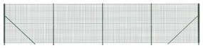 vidaXL Συρματόπλεγμα Περίφραξης Πράσινο 1,6x10 μ. με Βάσεις Φλάντζα