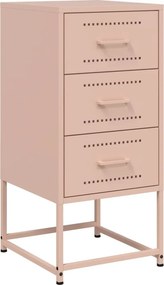 vidaXL Κομοδίνα 2 τεμ. Ροζ 36x39x78 εκ. από Χάλυβα