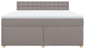 vidaXL Κρεβάτι Boxspring με Στρώμα Taupe 180x200 εκ. Υφασμάτινο