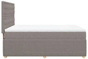 Κρεβάτι Boxspring με Στρώμα Taupe 140x200 εκ. Υφασμάτινο - Μπεζ-Γκρι