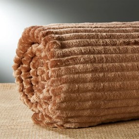 Κουβέρτα Fleece Υπέρδιπλη (220x240) Whitegg Ριγέ AW2023 Μπεζ