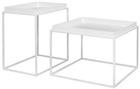 Τραπέζι Μεταλλικό (Σετ 2Τμχ) 85171 60x60x40/56x38x54cm White
