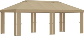 vidaXL Κάλυμμα Γκαζebo 6 x 3 m Μπεζ Πολυεστέρας 190 gsm