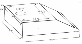 Απορροφητήρας Rosberg R51456AB, 460 m3/h, 190 W, 2 μοτέρ, 2 φίλτρα, Μαύρο