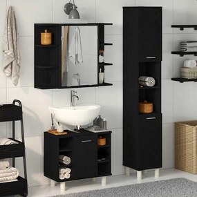 vidaXL Σετ επίπλων μπάνιου 3 κομματιών Μαύρη ελιά Επεξεργασμένο ξύλο