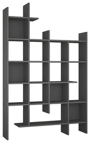 Βιβλιοθήκη Manco Megapap χρώμα ανθρακί 122x25,5x188εκ.