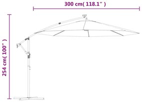 ΟΜΠΡΕΛΑ ΚΡΕΜΑΣΤΗ ΜΕ LED ΧΡΩΜΑ ΆΜΜΟΥ 300 ΕΚ. ΜΕΤΑΛΛΙΚΟΣ ΙΣΤΟΣ 42970