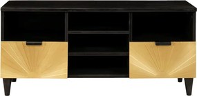 vidaXL Ντουλάπι TV Μαύρο και Χρυσό 100 x 33 x 46 εκ Επεξεργασμένο ξύλο