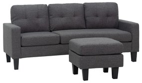 LIANA S DARK GREY ΥΦΑΣΜΑ ΓΩΝΙΑ 185Χ126X84εκ.