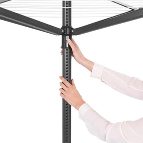 Brabantia Lift-O-Matic outdoor space 1003464, 50 m, Ρυθμιζόμενο ύψος, Μεταλλικό καρφί, Ανθεκτικό στη διάβρωση, Μαύρο