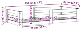 Σκελετός Κρεβ. Χωρίς Στρώμα Καφέ Κεριού 75x190 εκ Μασίφ Πεύκο - Καφέ