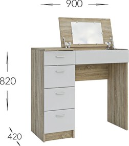 Τουαλέτα Tab Σονομα-Λευκό 90x42x82-110cm