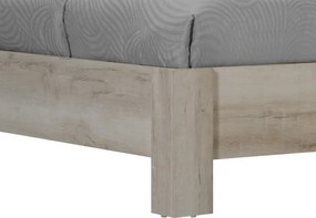 Κρεβάτι διπλό OLYMPUS pakoworld σε χρώμα castilo oak 140x200εκ