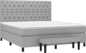vidaXL Κρεβάτι Boxspring με Στρώμα Αν. Πράσινο 160x200εκ Υφασμάτινο