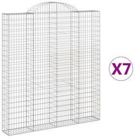 vidaXL Συρματοκιβώτια Τοξωτά 7 τεμ. 200x30x220/240 εκ. Γαλβαν. Ατσάλι