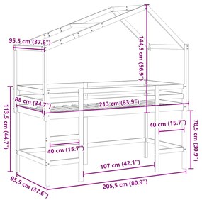 ΥΠΕΡΥΨ. ΚΡΕΒΑΤΙ 90X200 ΕΚ. ΜΑΣΙΦ ΠΕΥΚΟ ΜΕ ΣΚΑΛΑ / ΟΡΟΦΗ 3282070