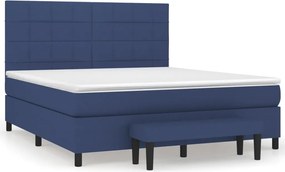 vidaXL Κρεβάτι Boxspring με Στρώμα Μπλε 160x200 εκ. Υφασμάτινο