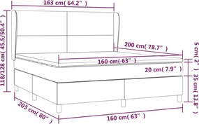 vidaXL Κρεβάτι Boxspring με Στρώμα Ροζ 160x200 εκ. Βελούδινο