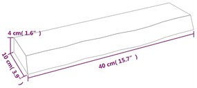 Ράφι Τοίχου 40 x 10 x 4 εκ. από Ακατέργαστο Μασίφ Ξύλο Δρυός - Καφέ