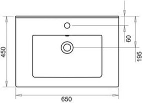 Tema Bel 65 - Νιπτήρας Επίπλου Μπάνιου 65x45