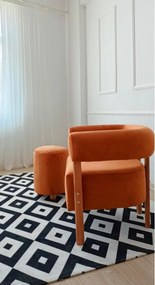 Stewehome Πολυθρόνα με πόδια από ξύλο πεύκου ρετρό 60x60x65 cm