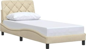vidaXL Πλαίσιο κρεβατιού χωρίς στρώμα Κρέμα 80x200 cm Ύφασμα