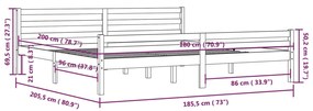 ΠΛΑΙΣΙΟ ΚΡΕΒΑΤΙΟΥ ΓΚΡΙ 180 X 200 ΕΚ. ΜΑΣΙΦ ΞΥΛΟ 6FT SUPER KING 814836