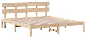 vidaXL Σκελετός Κρεβατιού Καφέ 180 x 200 cm Μασίφ ξύλο πεύκου