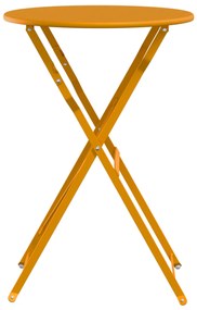 vidaXL Τραπέζι Bistro  Πτυσσόμενο Μουσταρδί Ø50x71 εκ. Κατασκευασμένο από Ατσάλι με επιστρώσεις σκόνης